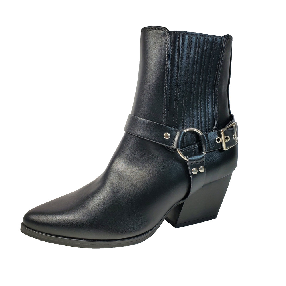 Soda Edwina Cowboy Boots Women’s 7.5M Black Pointed Toe Western Moto Boot